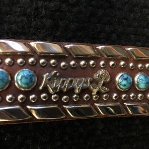 Leather Sterling Silver and Turquoise Belt New Size 40